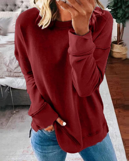 Damen Sweatshirt Weich Bequem Klassisch