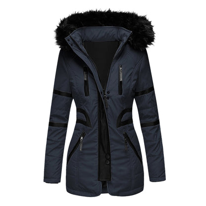 Eleganter Damen Wintermantel Warm Kapuze