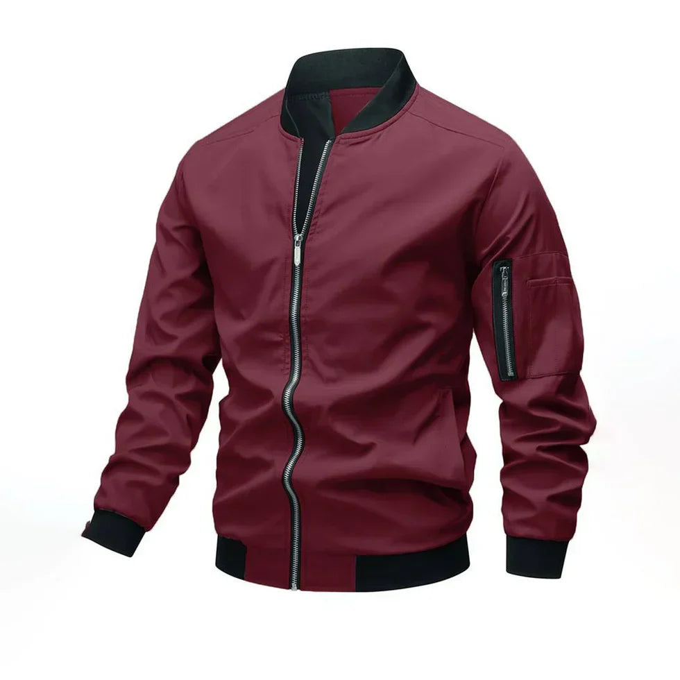 Herren Bomberjacke Modern Lederlook