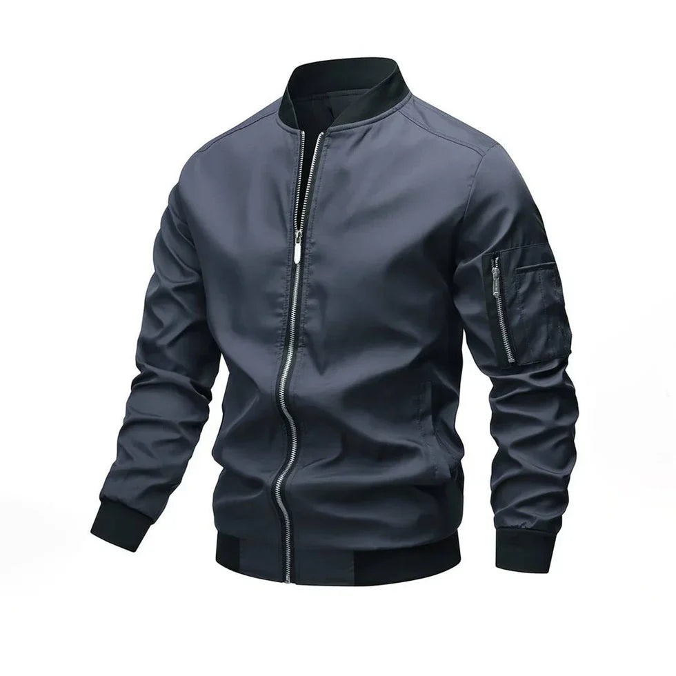 Herren Bomberjacke Modern Lederlook