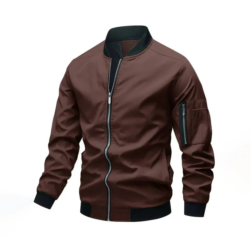 Herren Bomberjacke Modern Lederlook