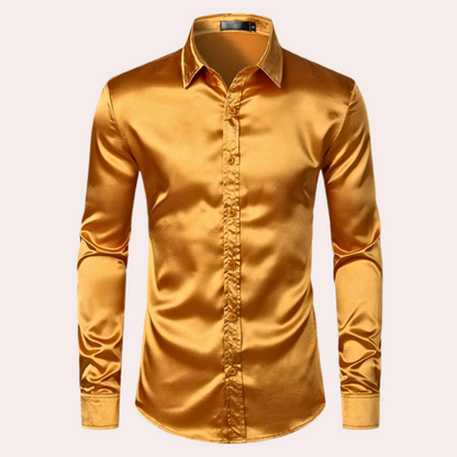 Herren Oberhemd Slim Fit Glänzend Blau