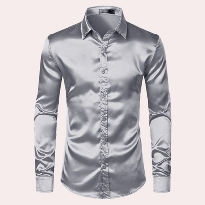Herren Oberhemd Slim Fit Glänzend Blau