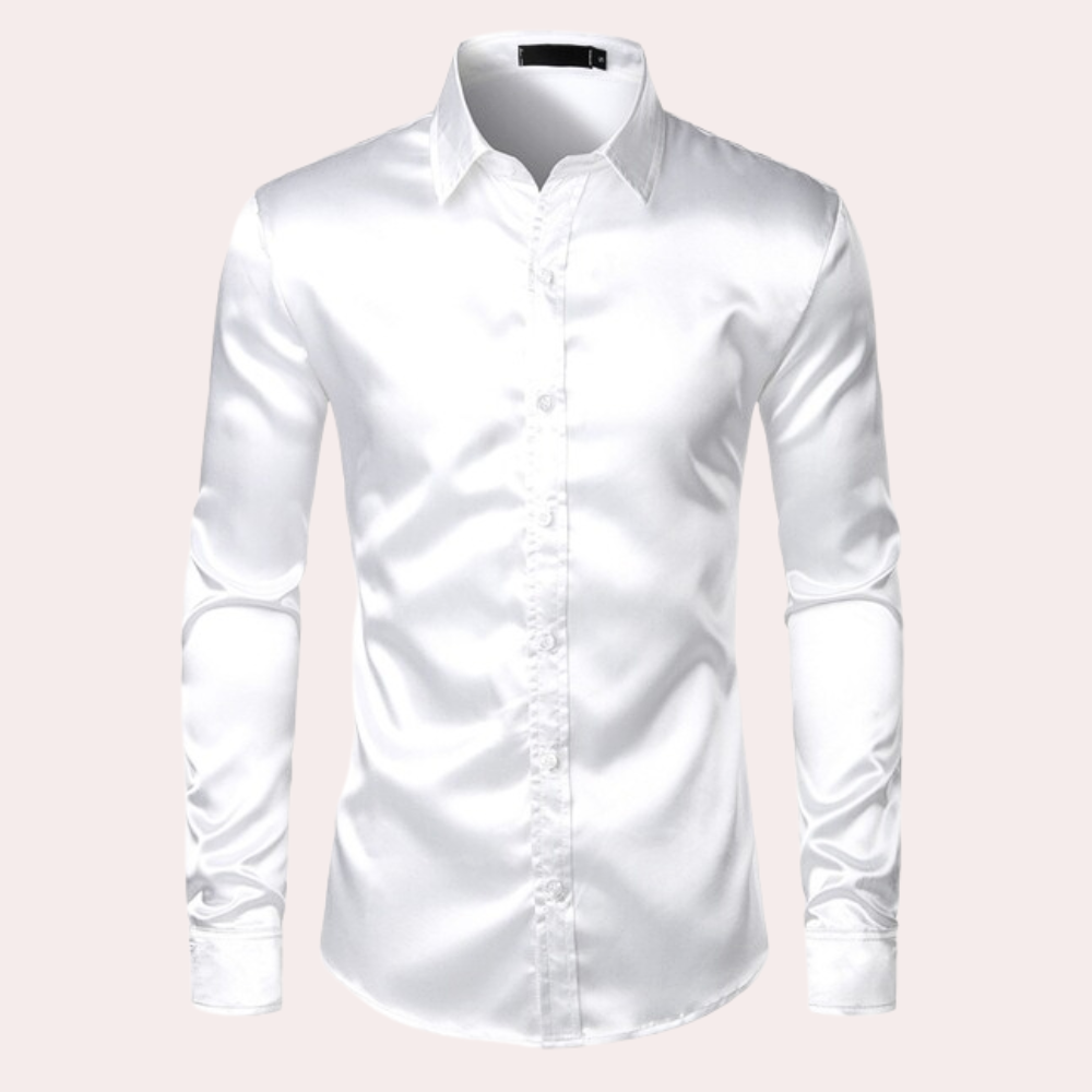 Herren Oberhemd Slim Fit Glänzend Blau