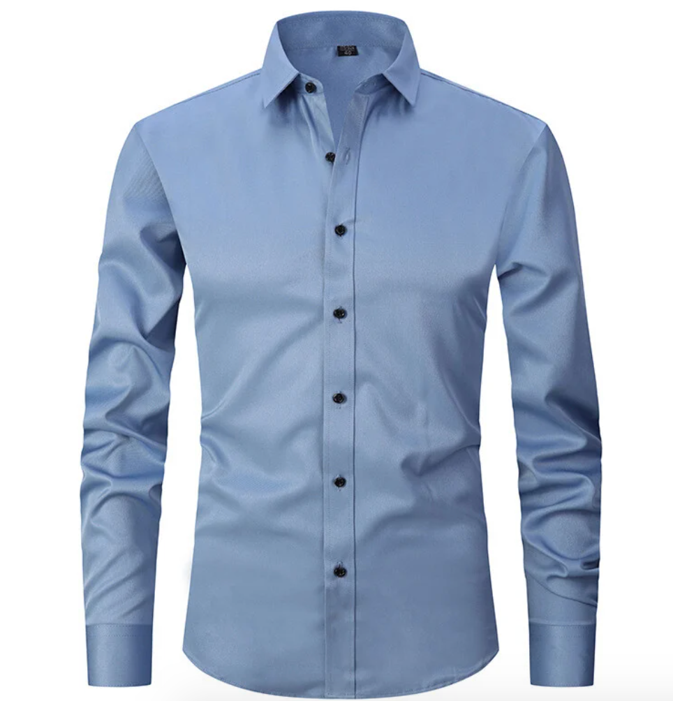 Slim Fit Herrenhemd Knöpfe Stretch