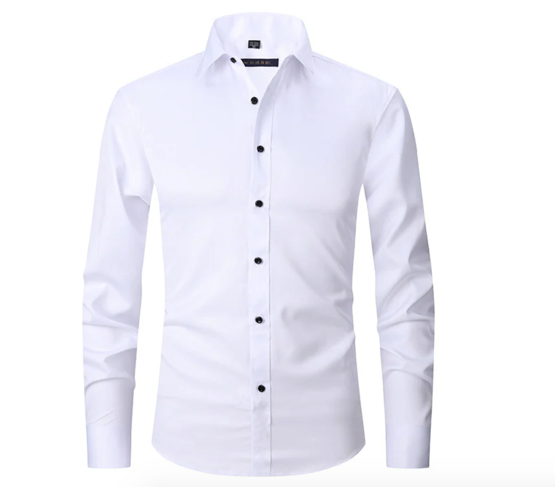 Slim Fit Herrenhemd Knöpfe Stretch