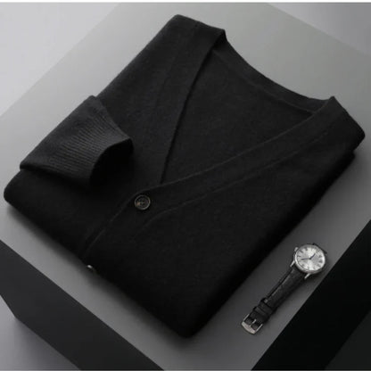 Herren Wintercardigan Elegant Schwarz