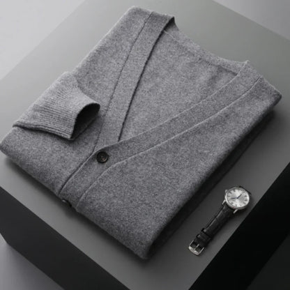 Herren Wintercardigan Elegant Schwarz