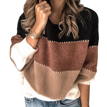 Bequemer Streifenpullover Damen