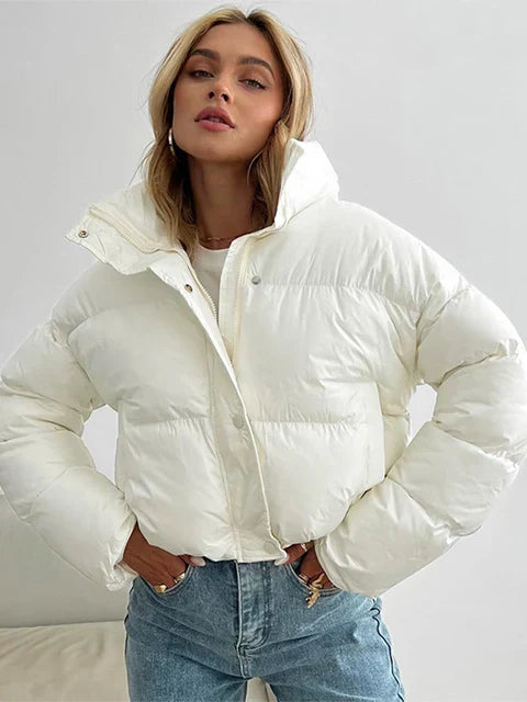 Warme Pufferjacke Kurz Damen - IdealeKleiden