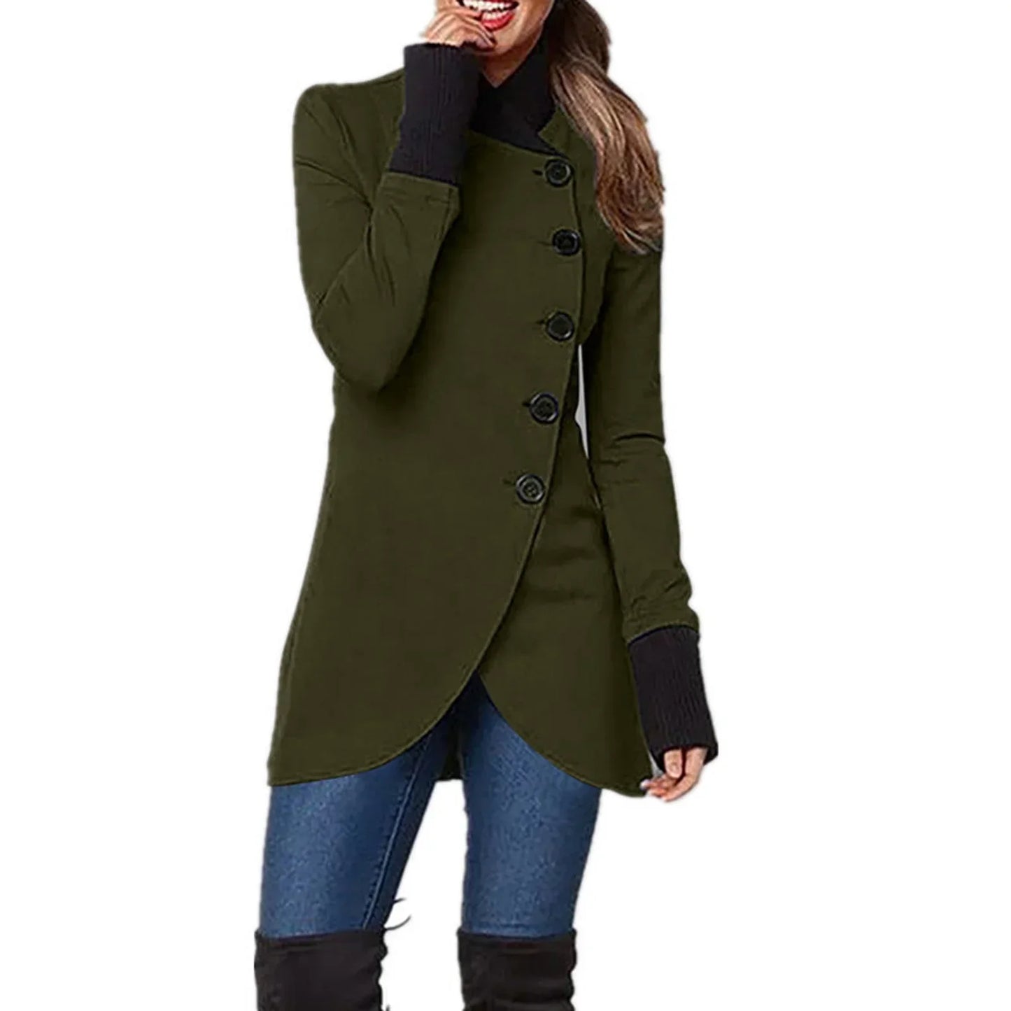 Modische Damenjacke Knopfverschluss