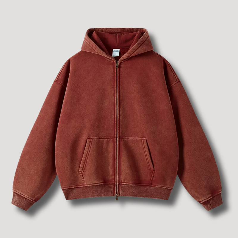 Große Herren Hoodie Reißverschluss Kapuze