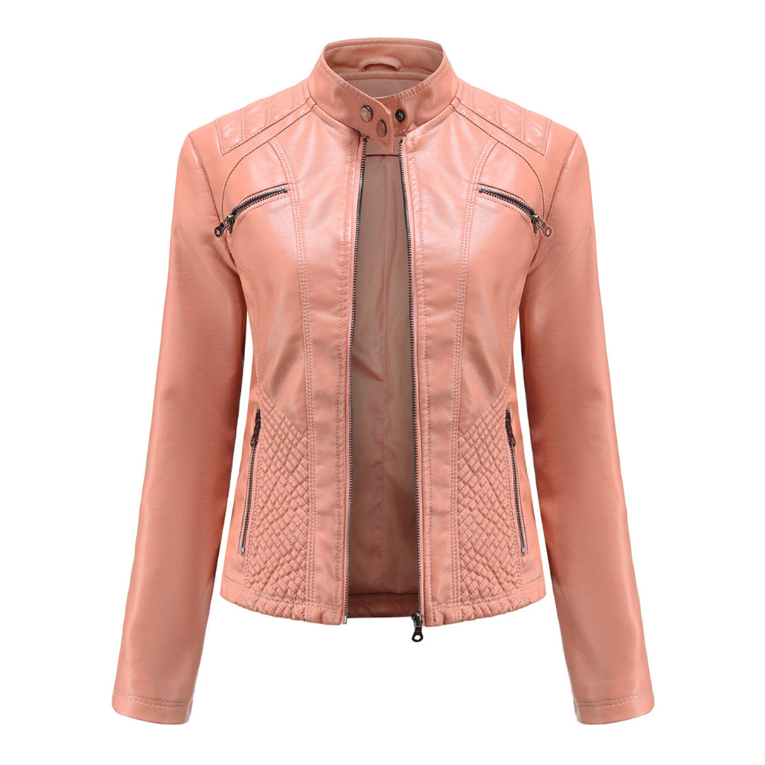 Herbst Lederjacke Damen Stylisch