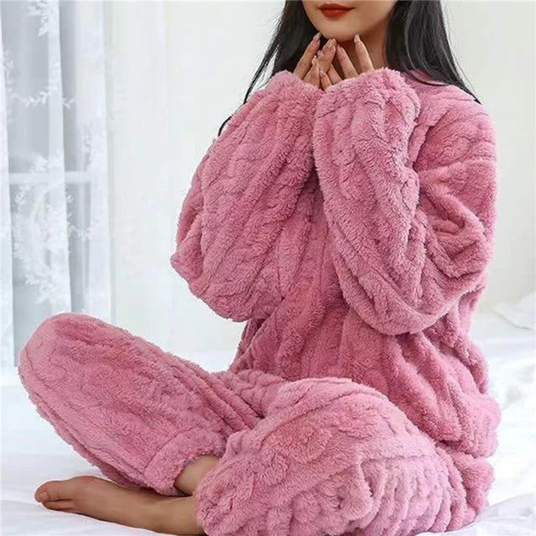 Rosa Pyjama Set Damen Bequem