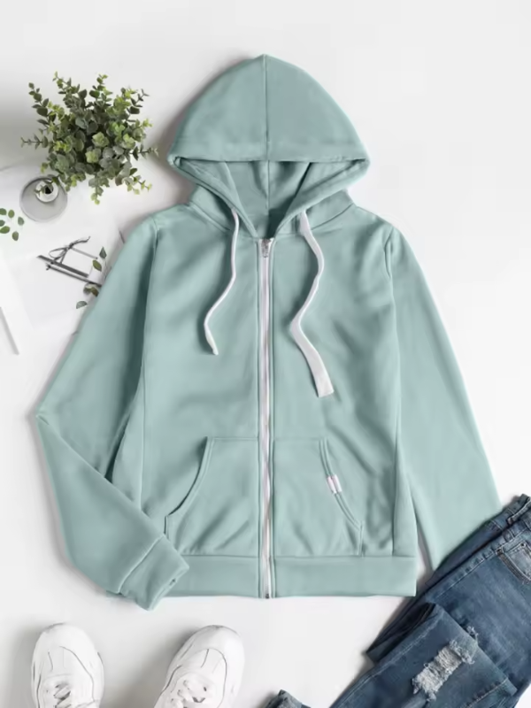 Damen Kapuzenjacke Modern Langarm Reißverschluss