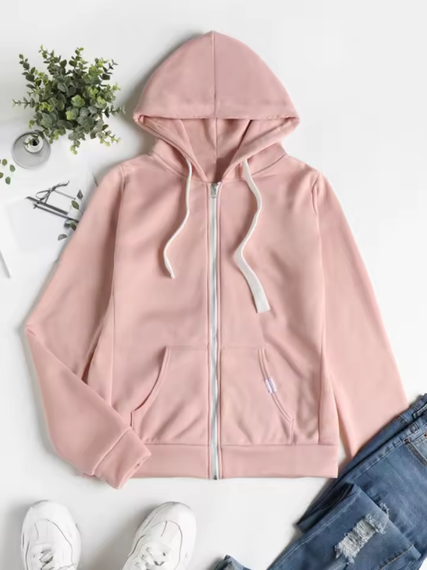 Damen Kapuzenjacke Modern Langarm Reißverschluss