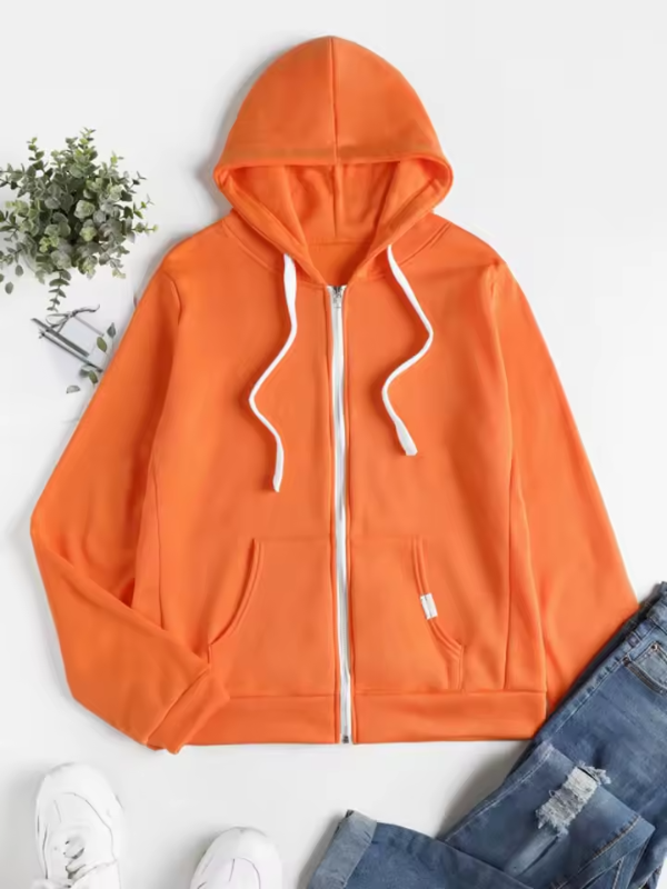 Damen Kapuzenjacke Modern Langarm Reißverschluss