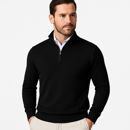Herren Pullover Viertelreißverschluss Modern Sportlich