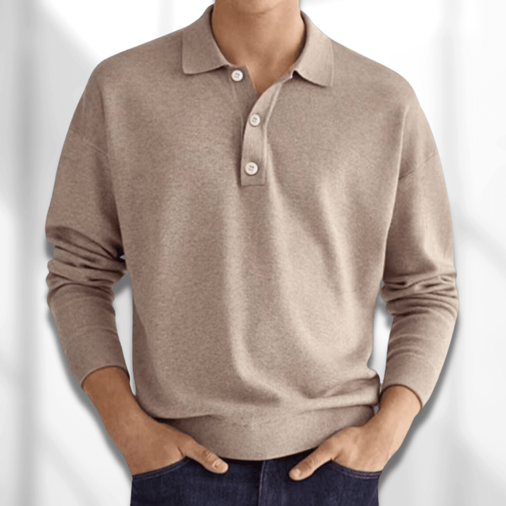 Herren Pullover Langarm Modern Knopfleiste - IdealeKleiden