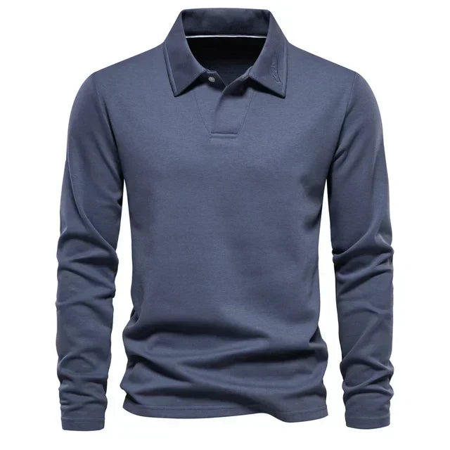 Herren Polo Langarm-Shirt Bequem