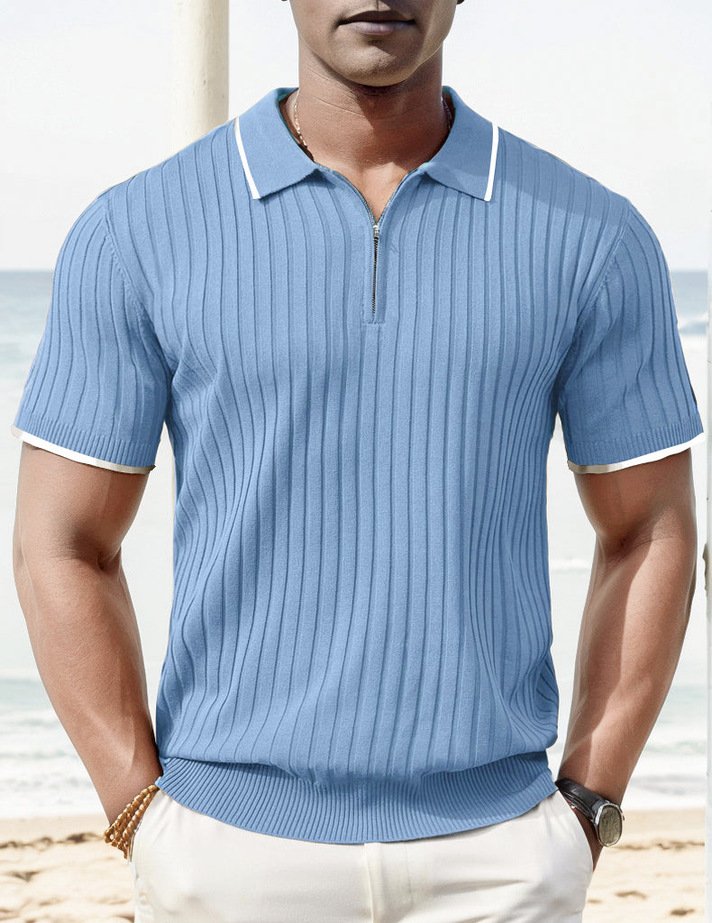 Kurzarm Polo-Shirt Modern Gerippt