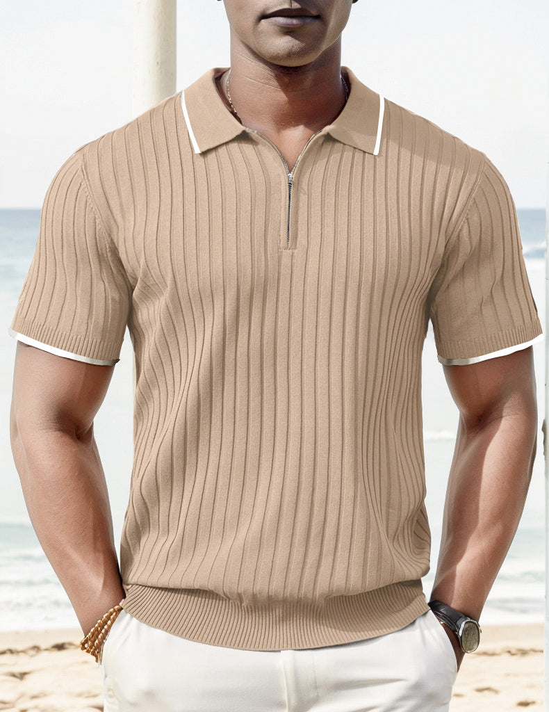 Kurzarm Polo-Shirt Modern Gerippt