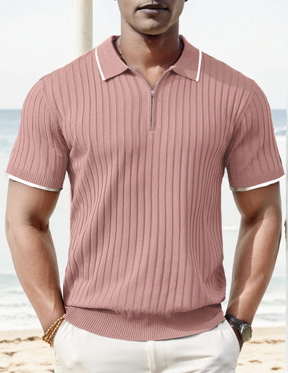Kurzarm Polo-Shirt Modern Gerippt
