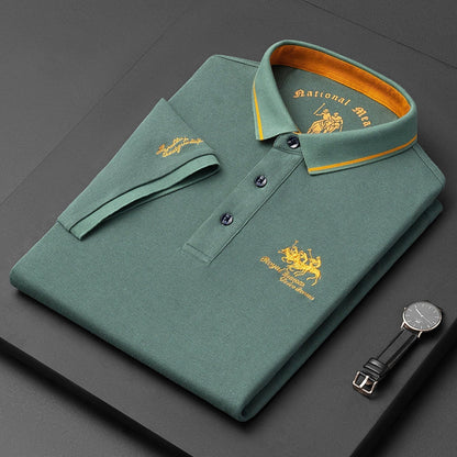 Herren Polo Leinen Hemd Kurzarm