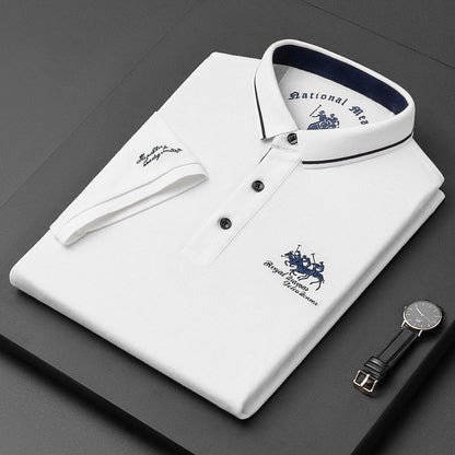 Herren Polo Leinen Hemd Kurzarm