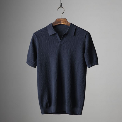 Kurzarm Polo Hemd V-Ausschnitt Modern