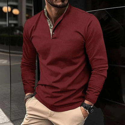 Herren Polohemd Langarm Klassisch