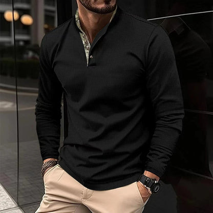 Herren Polohemd Langarm Klassisch