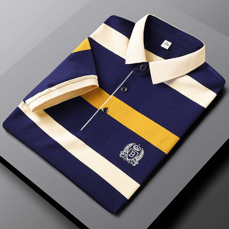 Herren Polohemd Streifen Design