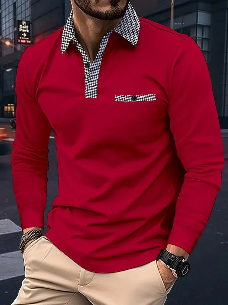 Herren Polohemd Langarm Elegant - IdealeKleiden