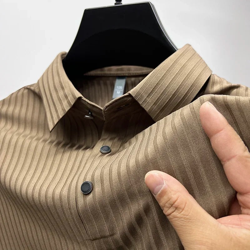 Herren Poloshirt Kurzarm Knöpfe Kragen - IdealeKleiden