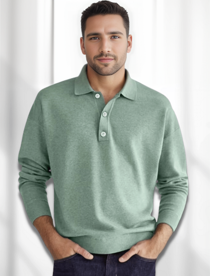 Herren Polohemd Langarm Modern Style