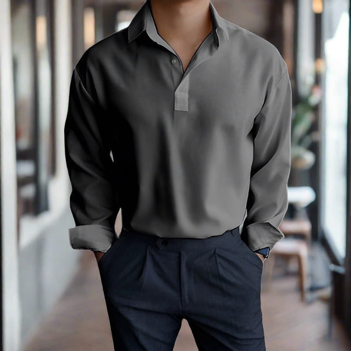 Bequemes Herren Polohemd Langarm Elegant