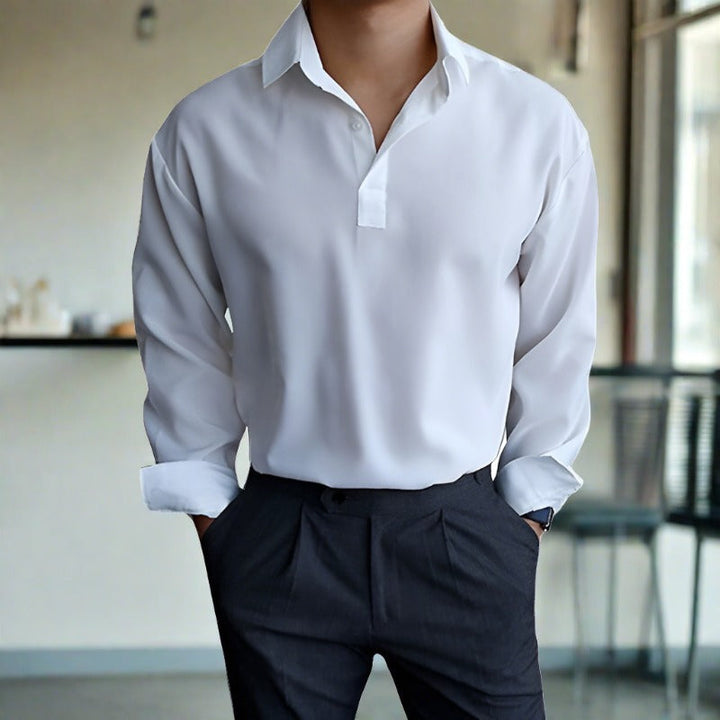 Bequemes Herren Polohemd Langarm Elegant