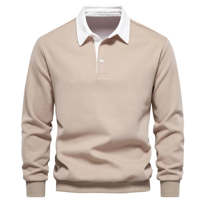 Herren Pullover Langarm Poloshirt