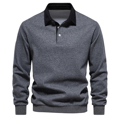 Herren Pullover Langarm Poloshirt