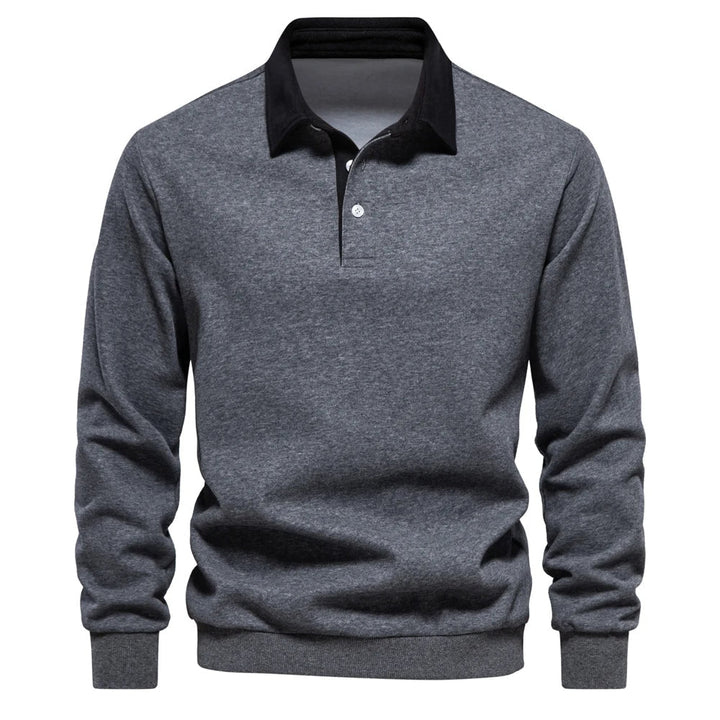 Herren Pullover Langarm Poloshirt