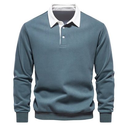 Herren Pullover Langarm Poloshirt