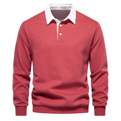 Herren Pullover Langarm Poloshirt