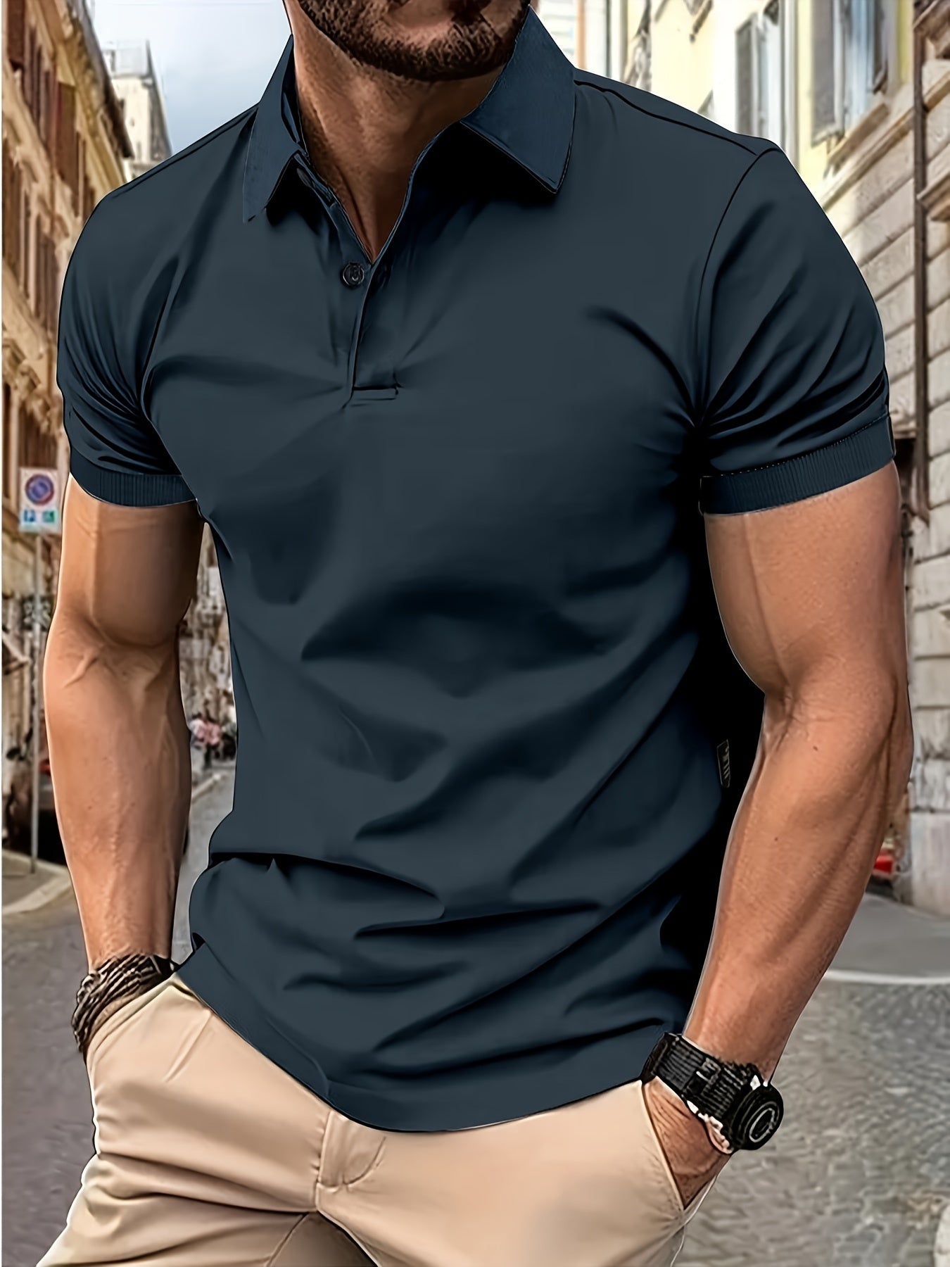 Modisches Herren Polohemd Kurzarm