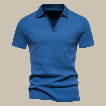 Herren Polohemd V-Ausschnitt Modern Sportlich