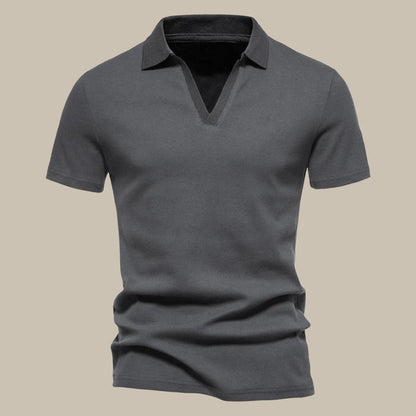 Herren Polohemd V-Ausschnitt Modern Sportlich