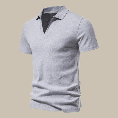 Herren Polohemd V-Ausschnitt Modern Sportlich