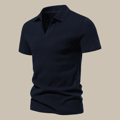 Herren Polohemd V-Ausschnitt Modern Sportlich