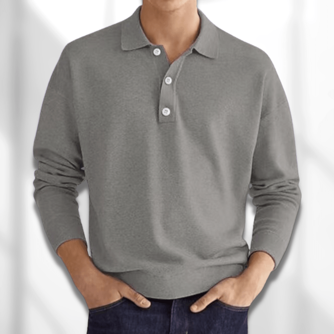 Herren Poloshirt Pullover Langarm Klassisch