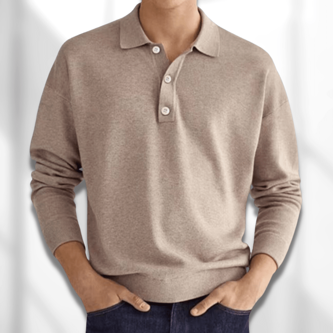 Herren Poloshirt Pullover Langarm Klassisch - IdealeKleiden